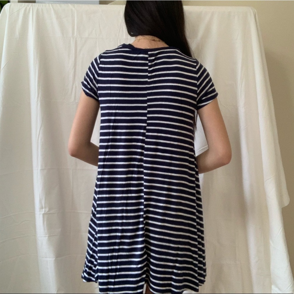 Rue 21 Navy Blue and White Striped T-Shirt Dress - Picture 5 of 5